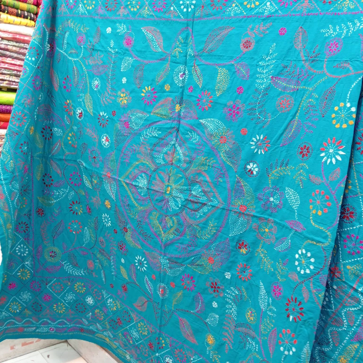 Nakshi Kantha made of pure cotton fabric.